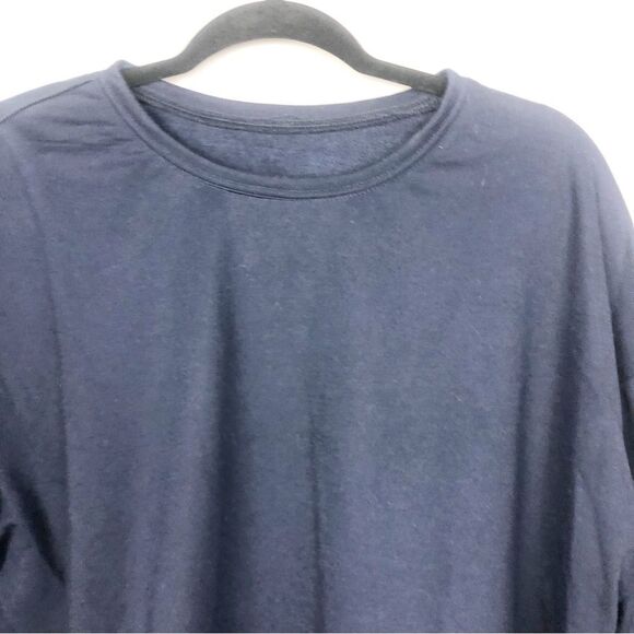 UNBRANDED | Lightweight Navy Blue Ruffle Sleeve Sweatshirt Women’s Size Large - Picture 3 of 7